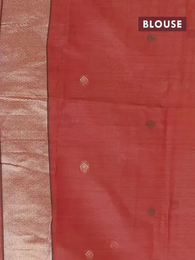 Pale Yellow and Red Thread Woven Butta Jamdhani Cotton Saree